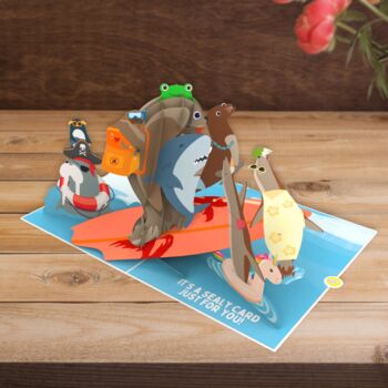 'Sealy' Card For Mum! Silly Pop Up Mother's Day Card Filled With Funny 3D Seals, 7 of 7