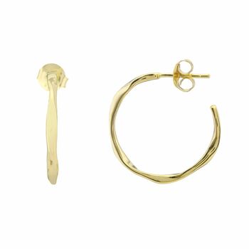 Ronda Piccolo Polished Gold Plated Hoop Earrings, 3 of 4