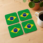 Personalised Set Of Four Flag Coasters With Cork Base, thumbnail 4 of 6