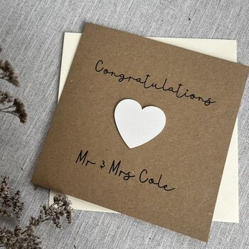 Personalised Wooden Heart Wedding Card, 2 of 3