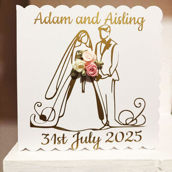 Personalised Bride + Groom Card In Gold Silver Or Black, 3 of 6
