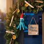 Christmas Octopus Fair Trade Handmade Felt Decoration, thumbnail 9 of 9