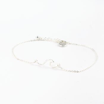 Asri Hammered Wave Silver Plated Anklet, 2 of 4