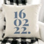 New Baby Boy Or Girl Personalised Date Cushion, thumbnail 2 of 2