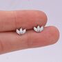 White Opal Marquise Cluster Stud Earrings In Sterling Silver, thumbnail 2 of 10