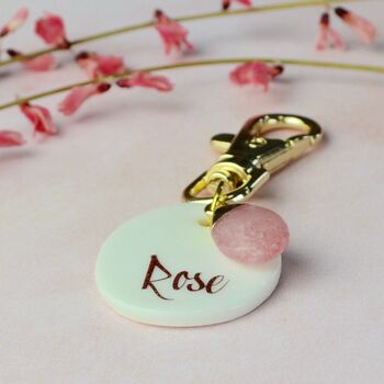 Personalised Rose Crystal Key Ring, 3 of 5