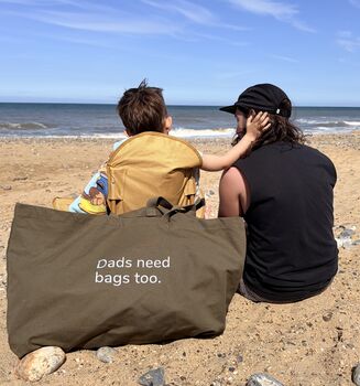 Dad's Need Bags Too Embroidered Oversized Canvas Tote Bag Dad Gift, 2 of 6