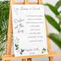 Floral Order Of The Day Wedding Sign In White Acrylic, thumbnail 1 of 2