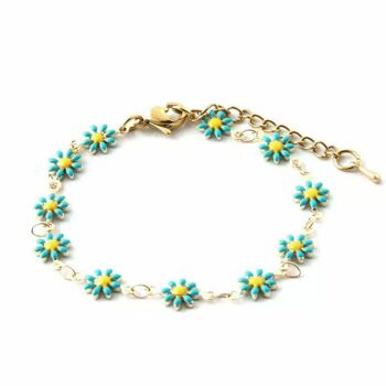 Turquoise Daisy Sun Flower Charms Summer Bracelet, 4 of 7