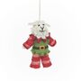 Handmade Felt Elfie Sheep Hanging Christmas Decoration, thumbnail 3 of 3