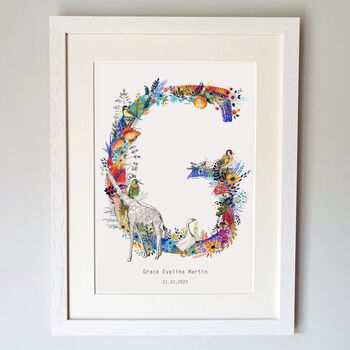 Personalised A To I Bright Wildlife Letter Print, 8 of 12
