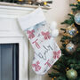 Personalised Pink Bow Christmas Stocking, thumbnail 1 of 4