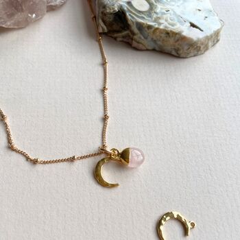 Gemstone With Meaning And Moon Charm Necklace, 6 of 12