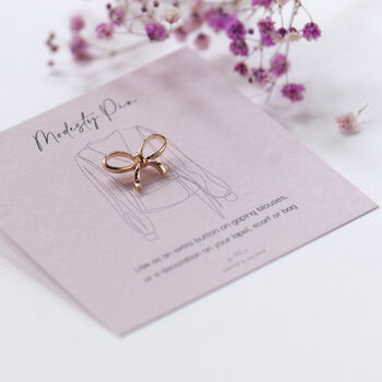 Bow Gold Or Silver Colour Modesty Pin, 2 of 12