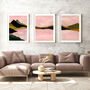 Pink Sky Mountain Landscape Set Of Three, thumbnail 1 of 10
