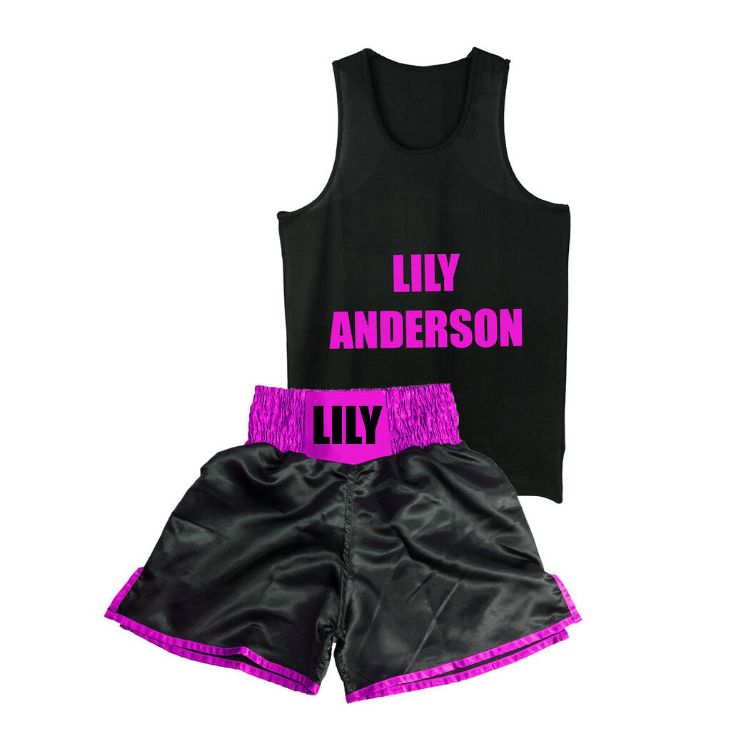 Personalised Kids Boxing Shorts And Vest Set By We Print Balls