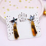 Black And Gold Chunky Glitter Shooting Star Earrings, thumbnail 3 of 5