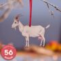 White Goat Hanging Wooden Decoration, thumbnail 1 of 10