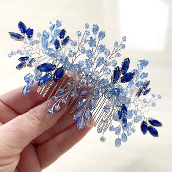 Blue Crystal Hair Comb, 4 of 5