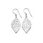 Sterling Silver Open Oak Leaf Drop Hook Earrings, thumbnail 4 of 8