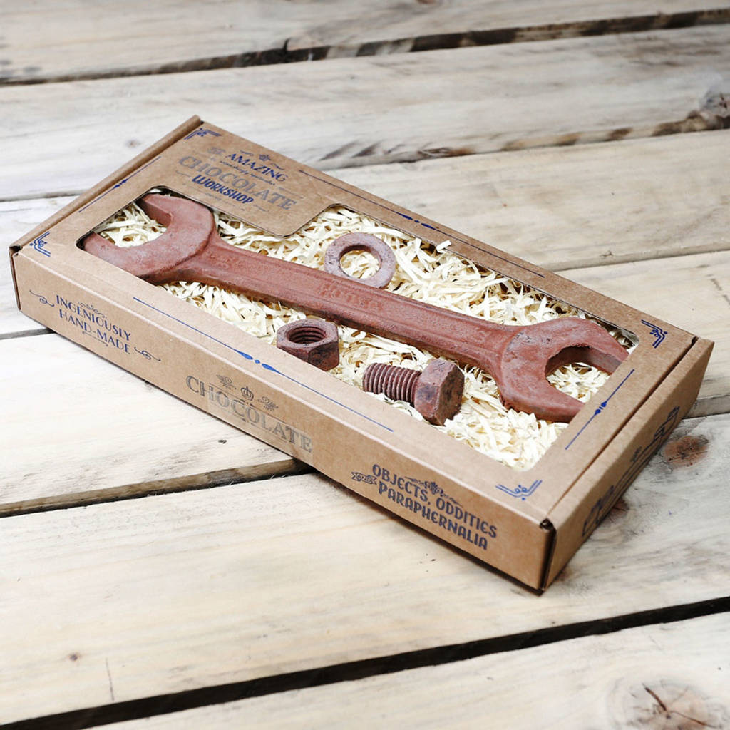 Chocolate Rusty Spanner And Nut And Bolt Gift Box By The Amazing