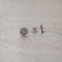 Compass Stud Earrings In Silver Or Gold, thumbnail 6 of 6