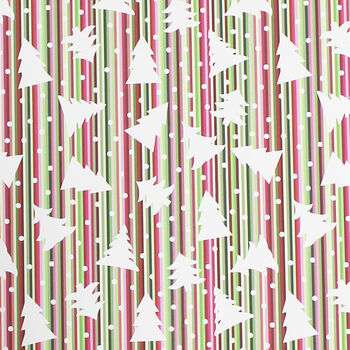 Luxury Striped Christmas Tree Gift Wrapping Paper, Superior Thickness, 4 of 4