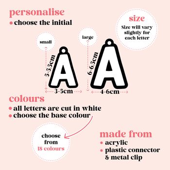 Two Colour Acrylic Initial Keyring, 3 of 5