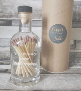 Personalised Glass Bottle With Matches, 4 of 5