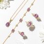 Pink Sapphire Pendant Necklace In Sterling Silver And Gold, thumbnail 9 of 12