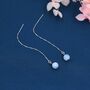 Natural Aquarmarine Beads Threader Earrings, thumbnail 2 of 9