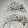 The Agatha Mini Crown Flower Girl Bridal Pearl Oak Leaf Tiara Headband, thumbnail 4 of 11