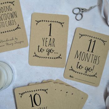 Kraft Wedding Countdown Milestone Cards, 3 of 5