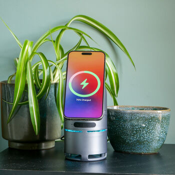 Twist And Play Wireless Charger And Bluetooth Speaker, 6 of 7