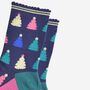 Women's Bamboo Socks Navy Blue Christmas Tree, thumbnail 3 of 5