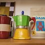 Italian Moka Pot Espresso Maker In Green And Yellow, thumbnail 1 of 8