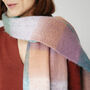 Colour Block Chunky Squares Check Blanket Scarf, thumbnail 9 of 12