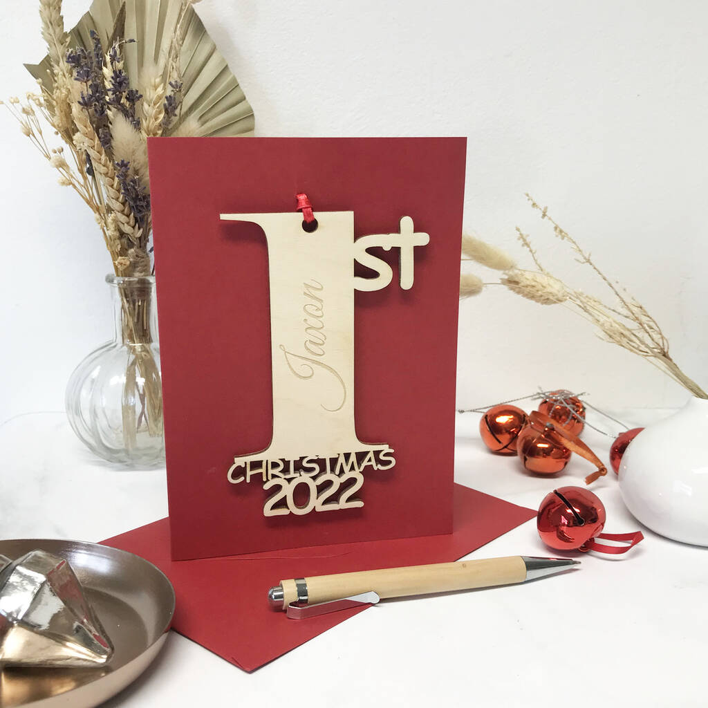 Card And Decoration Personalised 1st Christmas 2022, 1 of 10