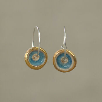 Blue Pool Sterling Silver Small Hoops, 3 of 5