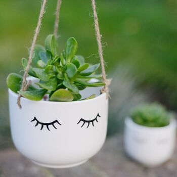 Cute Face Planter Plant Pot With A Plant Succulent, 3 of 3