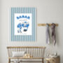 Babar Stripy Football Nursery Art Print, thumbnail 3 of 4