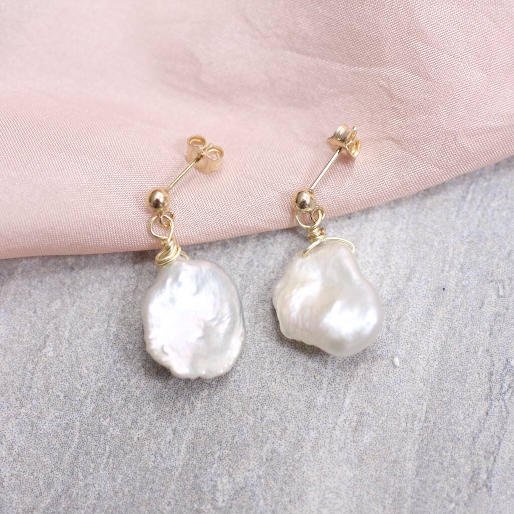 Keshi Pearl Earrings By Magpie Living | notonthehighstreet.com