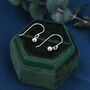 Tiny Silver Ball Drop Hook Earrings Sterling Silver, thumbnail 7 of 12