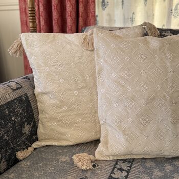 Set Of Two Cotton Cushion Covers, 16 X 16 Inches, 7 of 12