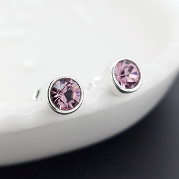 Yellow Gold Plated June Alexandrite Birthstone Stud Earrings, 2 of 4