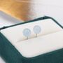 Genuine Aquamarine Crystal Ball Stud Earrings, thumbnail 3 of 11
