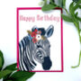 Zebra Face Birthday Card, thumbnail 3 of 6