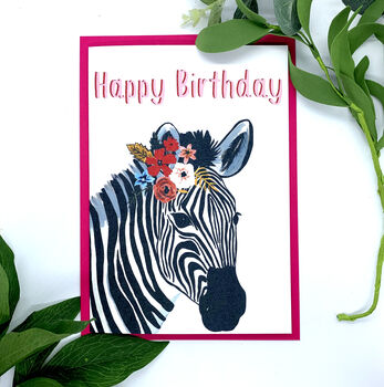 Zebra Face Birthday Card, 3 of 6