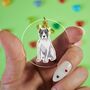 Customised Dog Portrait Keychain For Pitbull Owner, thumbnail 6 of 6