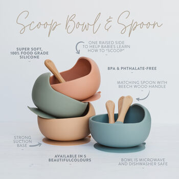 Silicone Suction Scoop Bowl And Spoon Set, 2 of 8